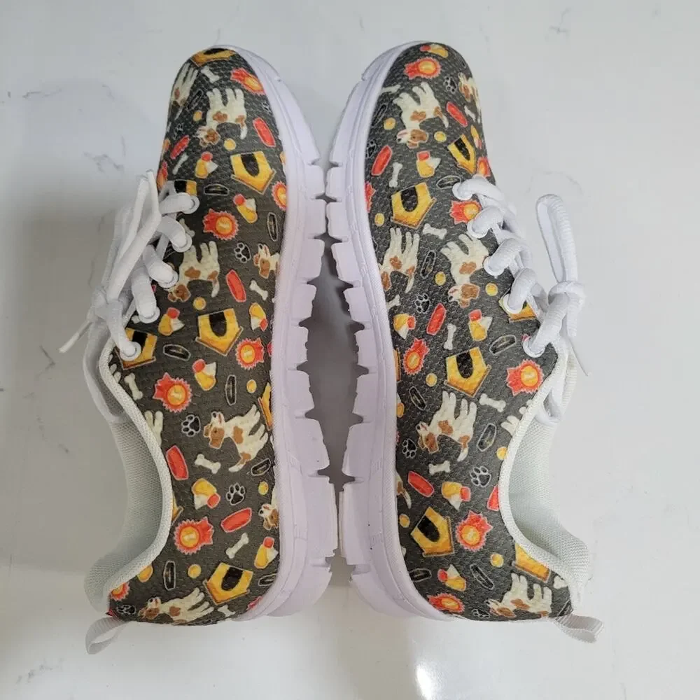 Jack Russell Patterned Sneaker Size 8